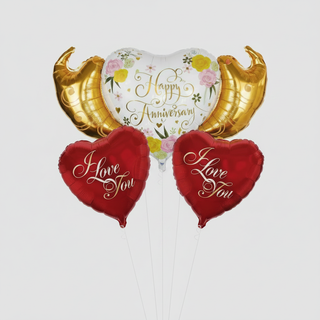 Happy Anniversary Balloon Set - Gray Background
