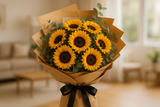 HD Wrapped Sunflower Bouquet - Living Room Background 3