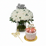 Premium White Elegance Birthday Combo - Overhead Flat Lay