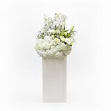 White Luxury Flower Stand – Clean white studio background