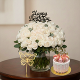 Premium White Elegance Birthday Combo - Front View