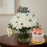 Premium White Elegance Birthday Combo - Side View