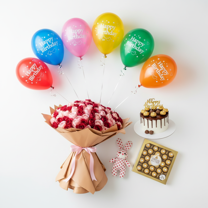 Birthday Surprise Combo - Overhead Flat Lay