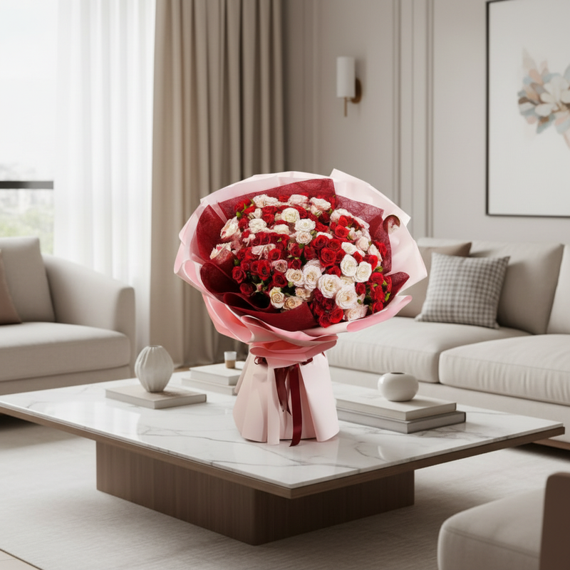 Lifestyle – Red & Pink Spray Roses