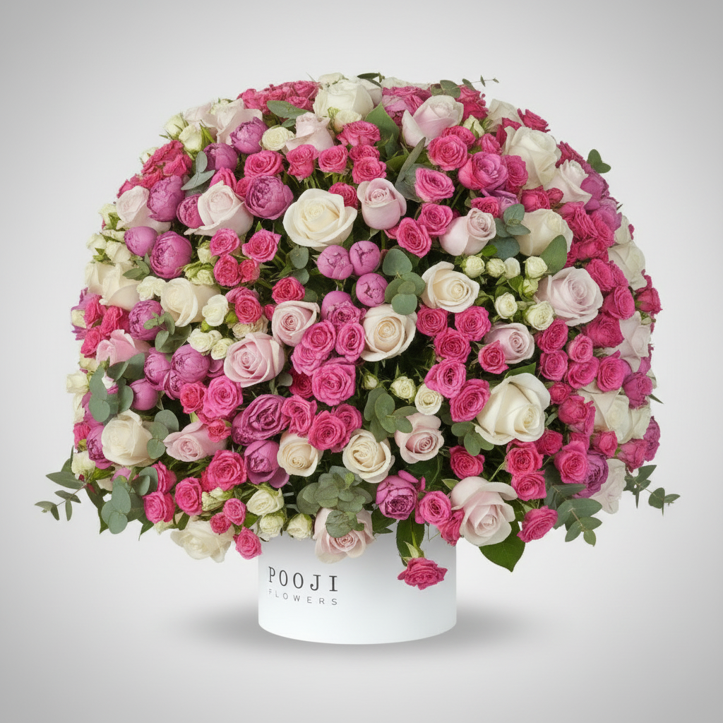 Mixed Roses Dome Side View