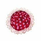 Overhead view of rose bouquet