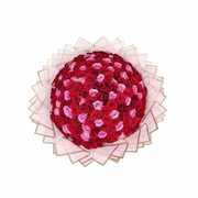 Overhead view of rose bouquet