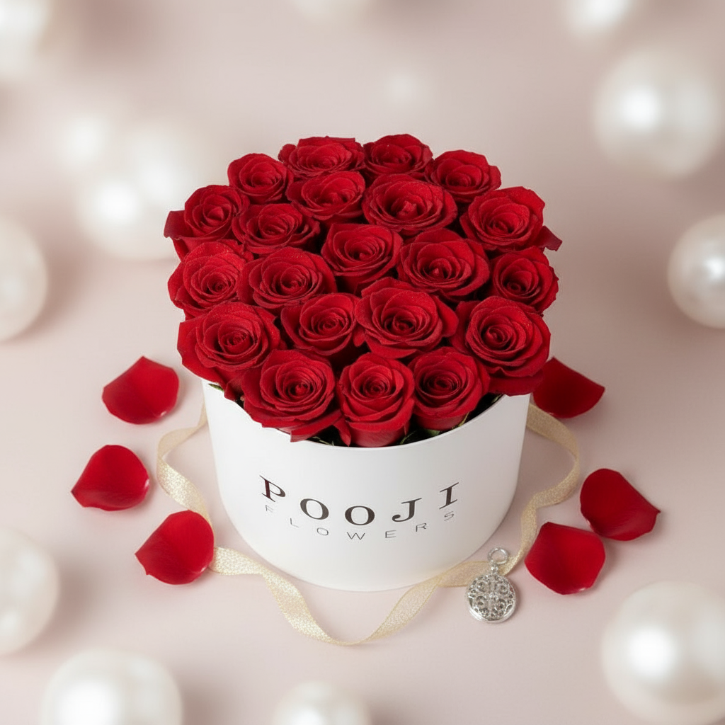 Overhead view of roses