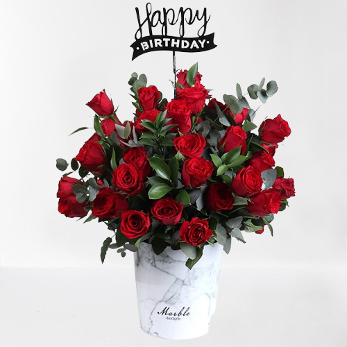 Birthday Red Roses Arrangement