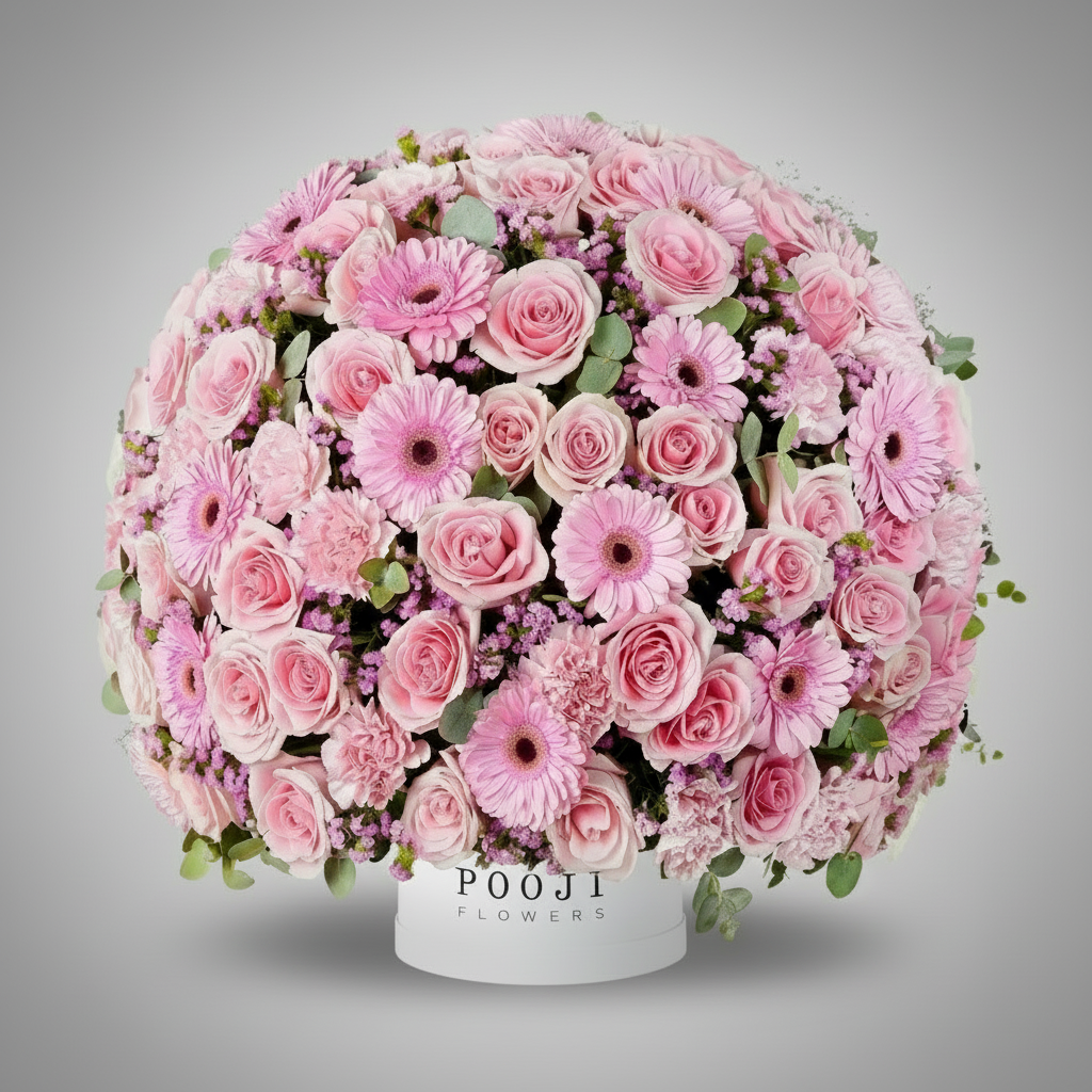 Pink Flower Dome Side View