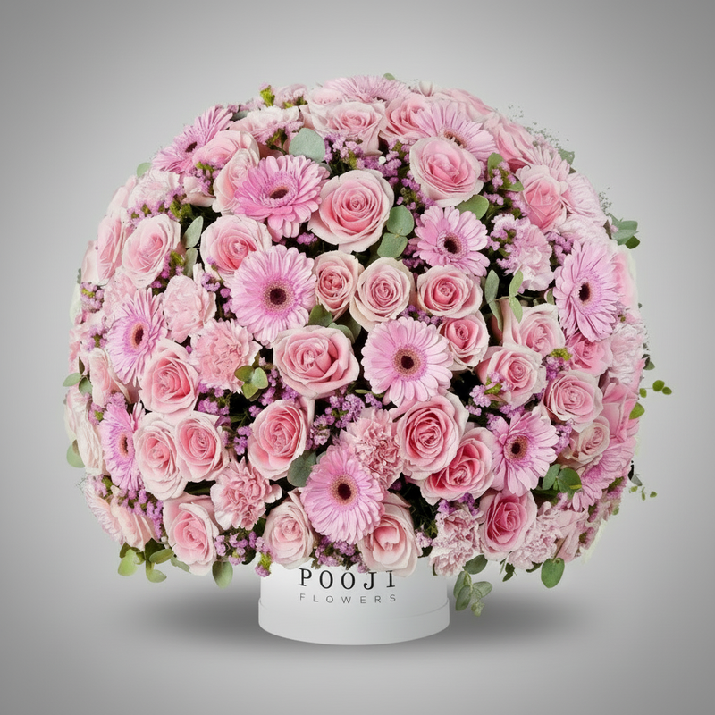 Pink Flower Dome Side View