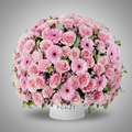 Pink Flower Dome with Pooji Flowers Branding