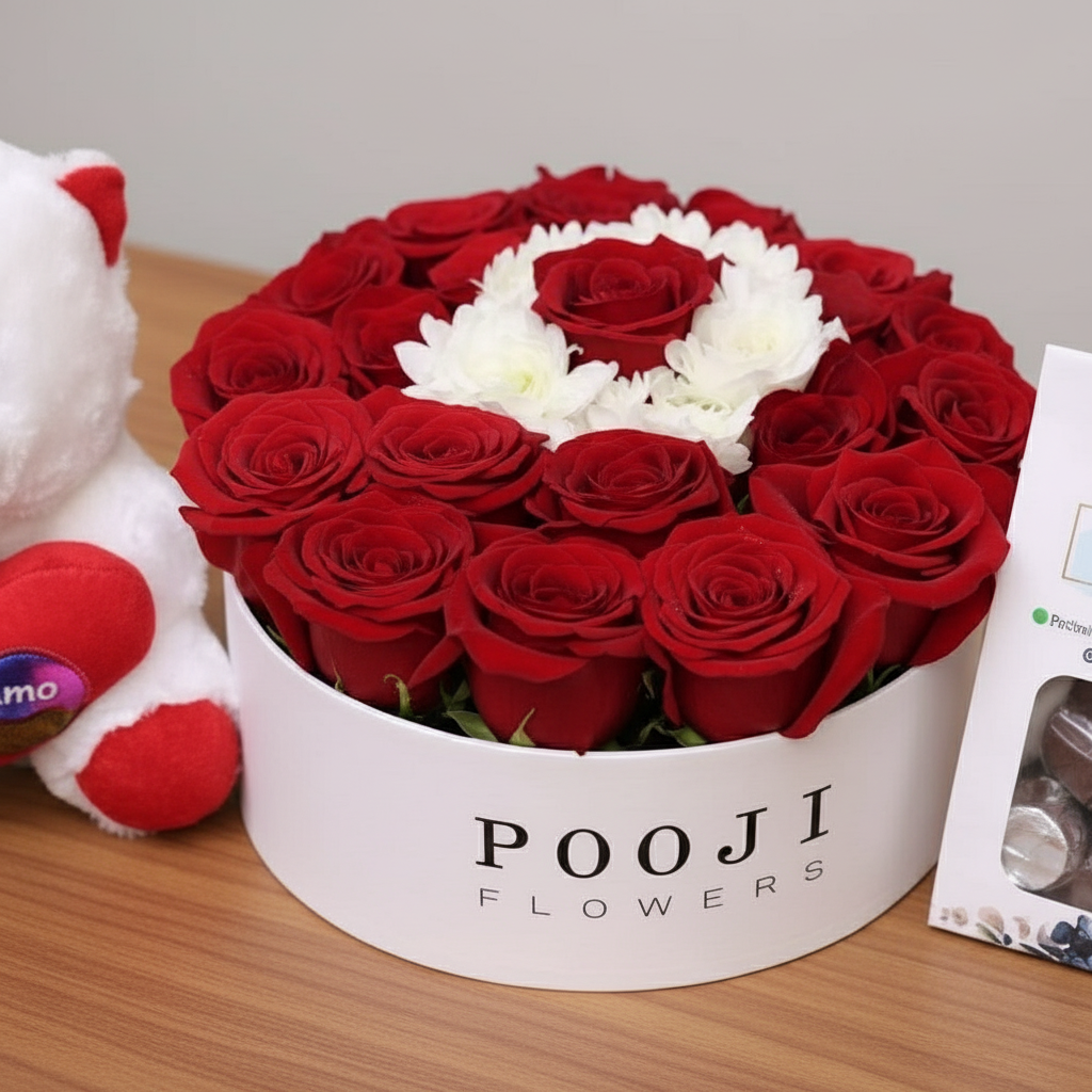 Premium red roses in heart shaped box Kuwait
