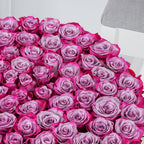 Purple Pink Roses in Luxury Flower Box