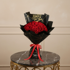 Red Roses Bouquet with Happy New Year Topper