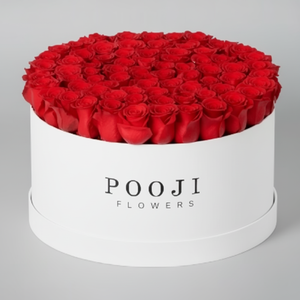 Red Roses in Luxury Flowers Box