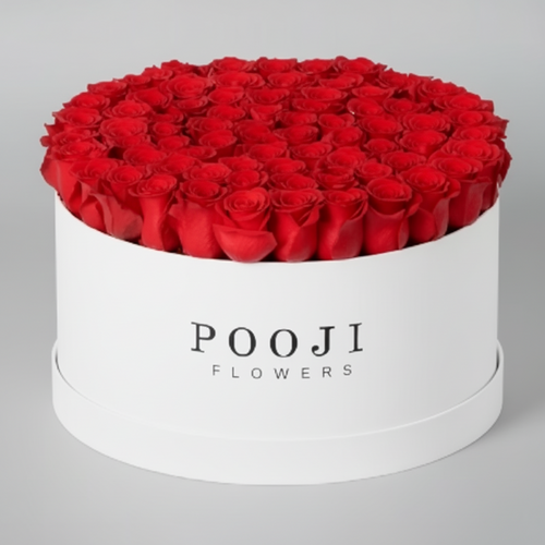 Red Roses in Luxury Flowers Box