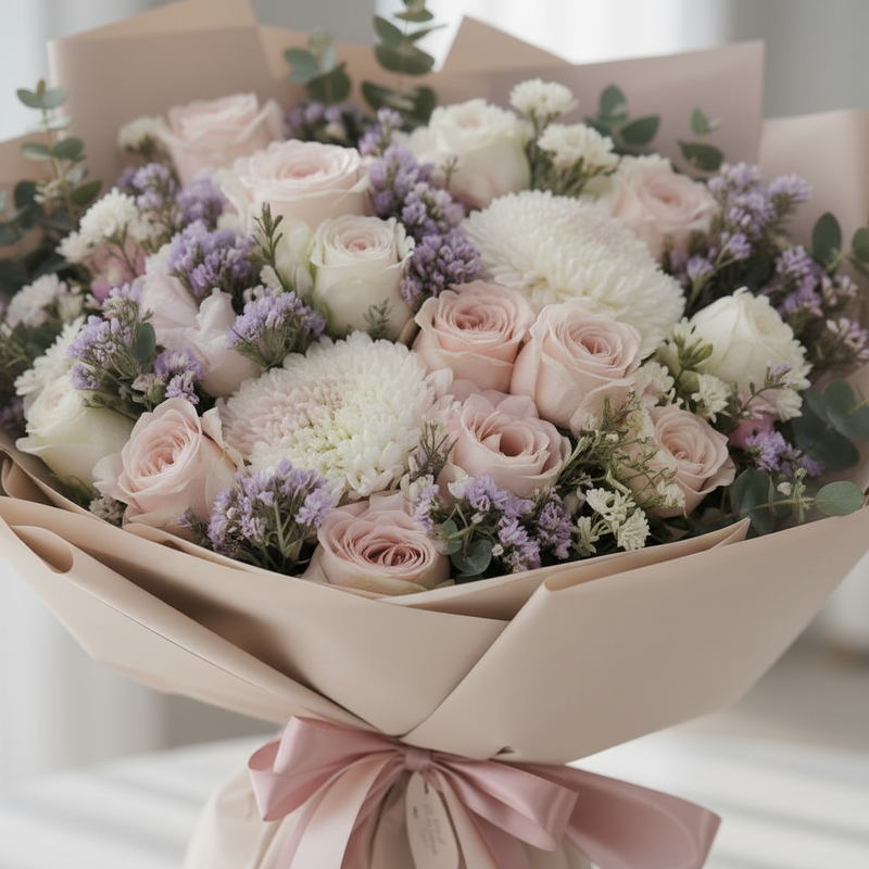 Romantic Pink Mix Flowers – Detail