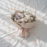 Romantic Pink Mix Flowers – Flat Lay