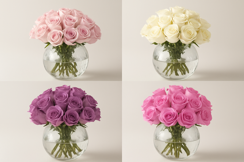 Rose arrangement in 1:1 square format