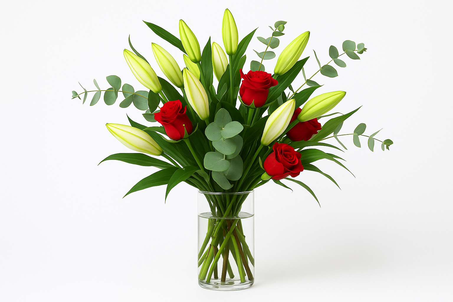 Side view of flower arrangement