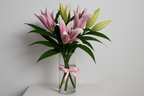 Side view of lily arrangement