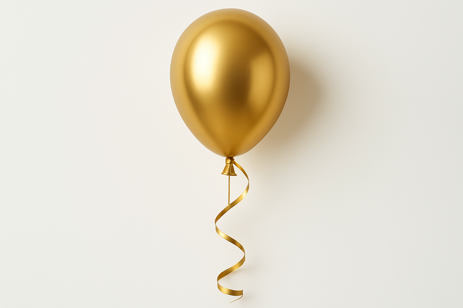 Single gold helium balloon