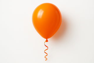 Single orange helium balloon