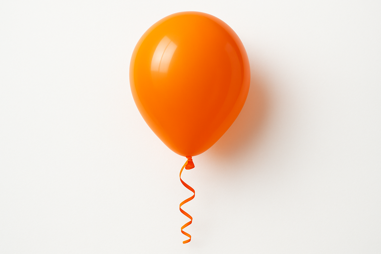 Single orange helium balloon