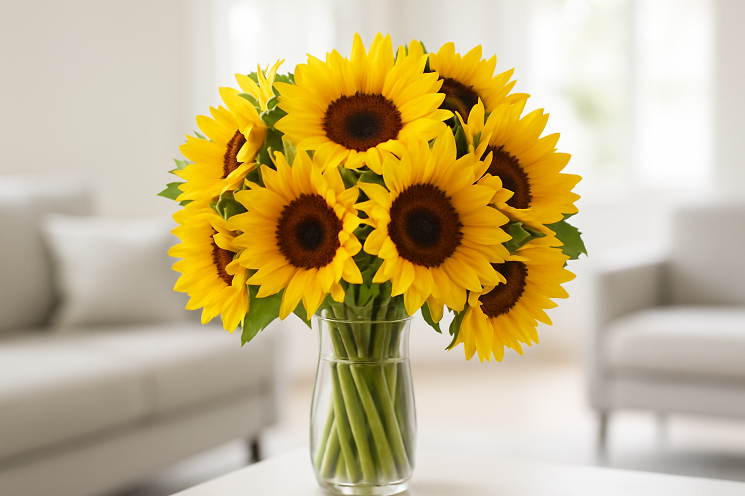 Sunflower Bouquet - Living Room Background 3