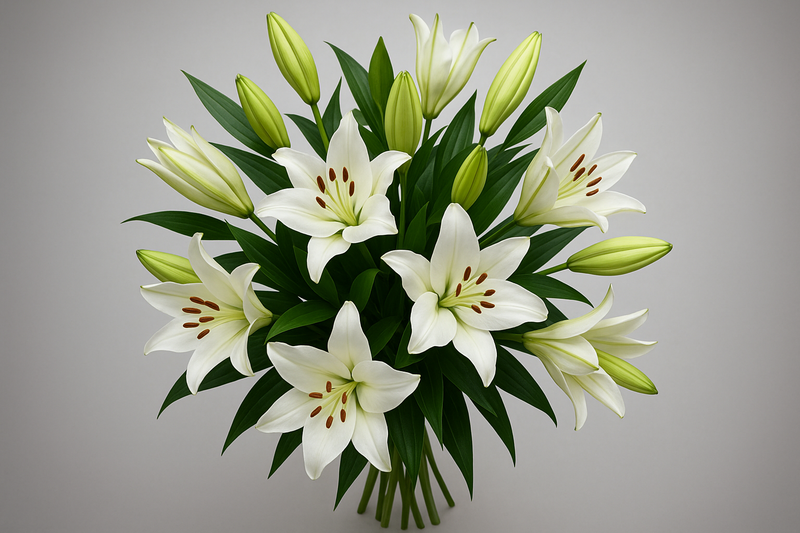 Three more angles of lily arrangement