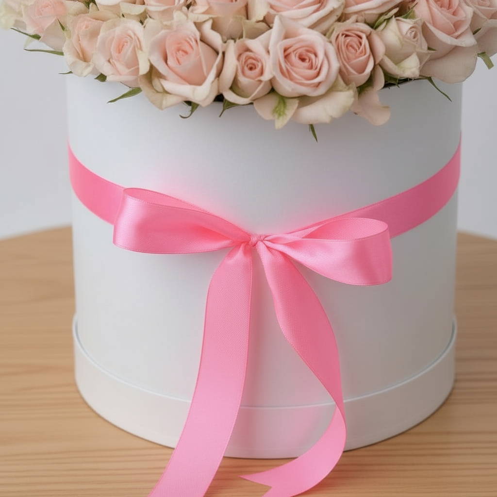 White gift box detail shot