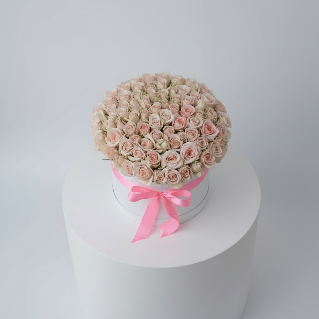 White gift box overhead view