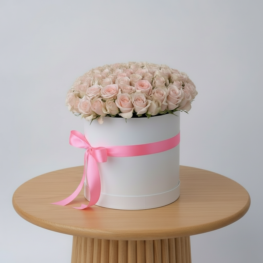 White gift box side view