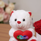 White teddy bear with red heart plush gift Kuwait