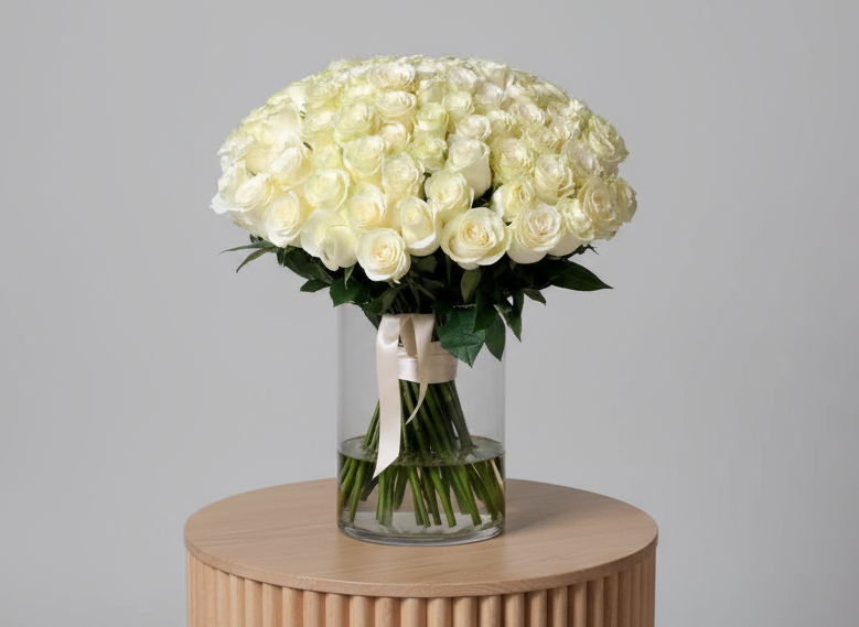 white roses bouquet 50 roses