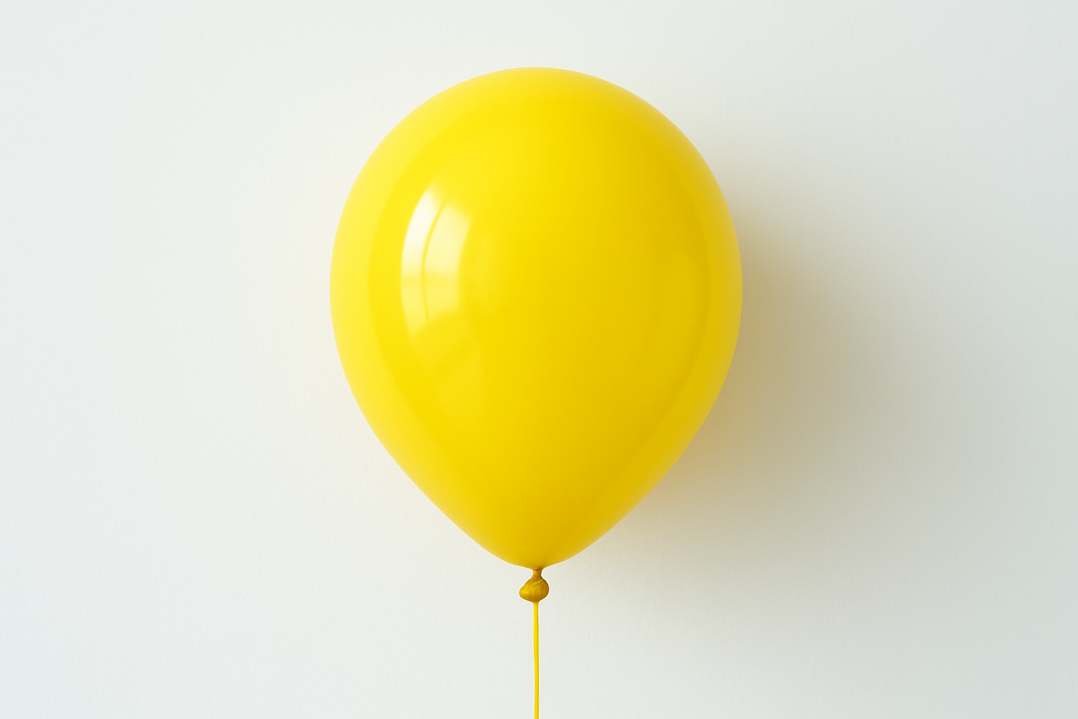 Yellow Helium Balloon with Light Background